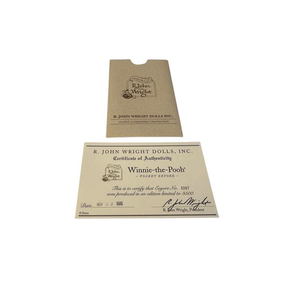 R John Wright Winnie The Pooh Pocket / Party Eeyore Signed 80/100 Rare Subset - Picture 4 of 6
